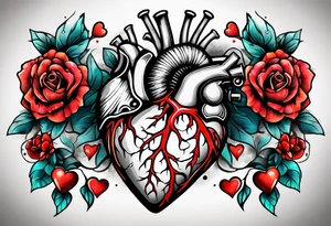 Heart with click in middle hands on 8 and 5 tattoo idea