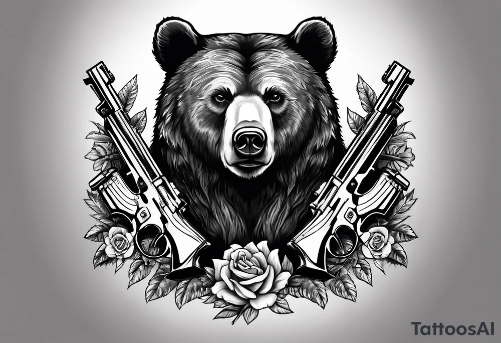 Bear and guns tattoo tattoo idea