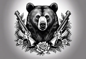 Bear and guns tattoo tattoo idea