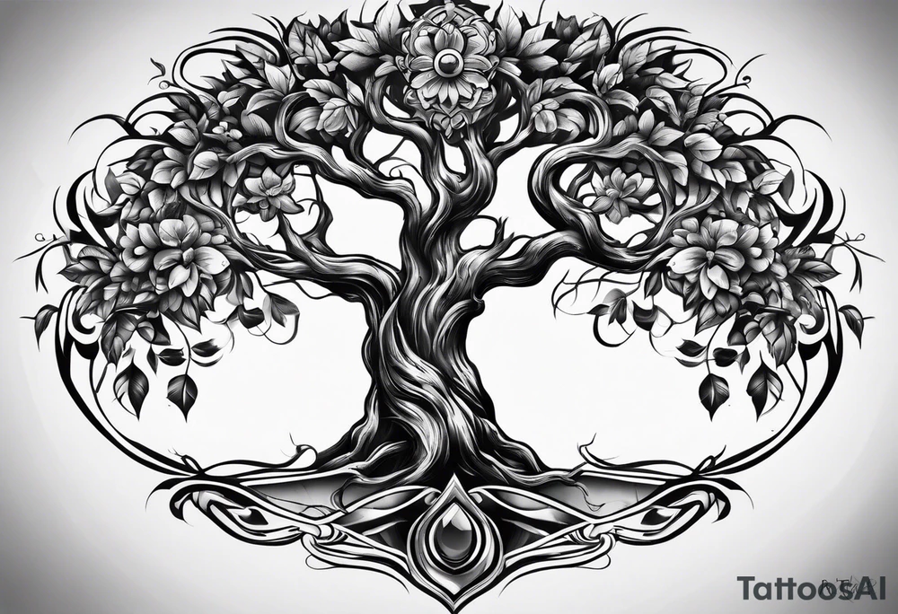 tree chest and ab tattoos large tattoo idea