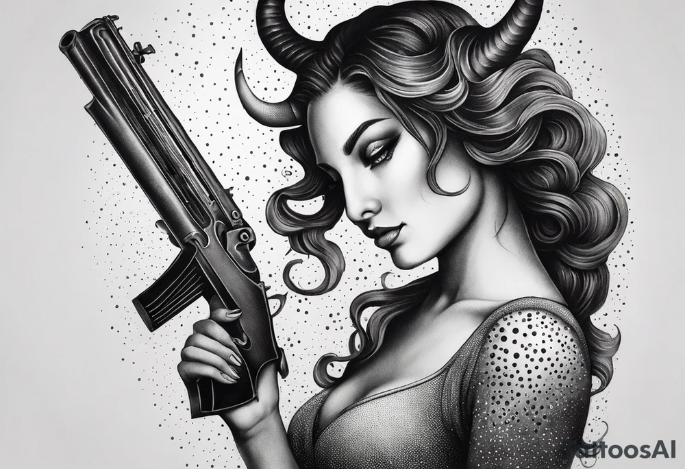 capricorn with shotgun tattoo idea
