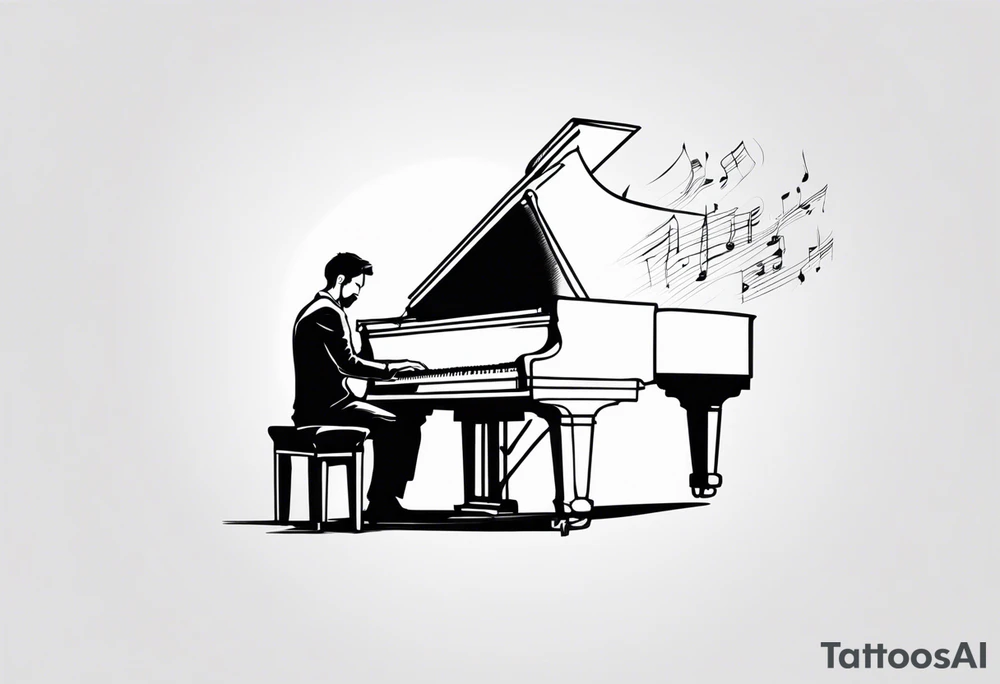 Man playing piano tattoo idea