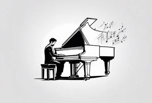 Man playing piano tattoo idea