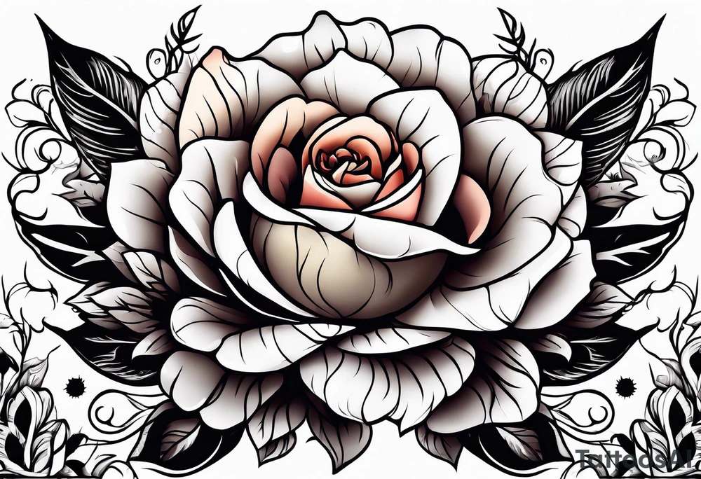 animal flower rose, sunflower, tattoo idea