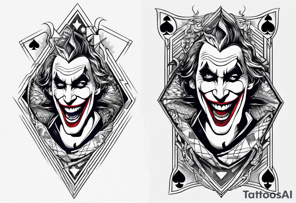 joker card neck tattoo tattoo idea