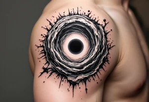 2 different worlds on each side of a black hole tattoo idea