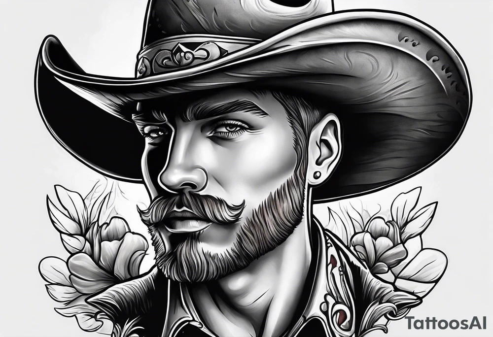 Mushroom wearing a cowboy hat tattoo idea