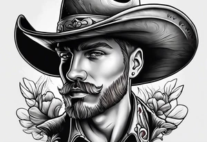 Mushroom wearing a cowboy hat tattoo idea