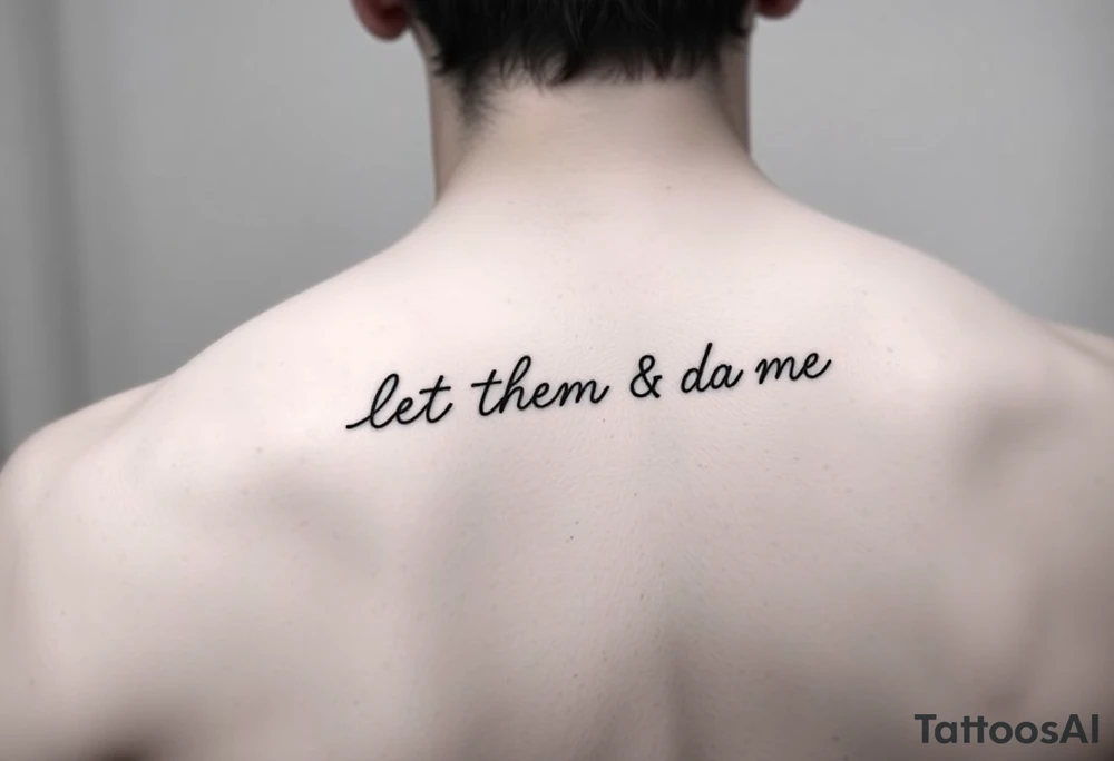 Small Fine line dainty cursive tattoo with the saying “let them & let me” tattoo idea