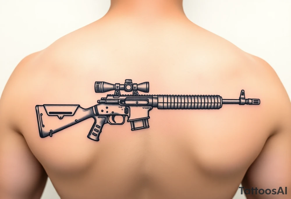 Rifle woth ochoa inside of it tattoo idea