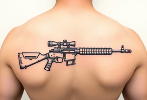 Rifle woth ochoa inside of it tattoo idea