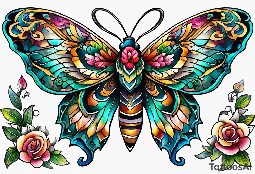 Modern Mexican Moth tattoo idea