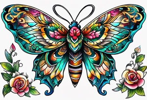 Modern Mexican Moth tattoo idea