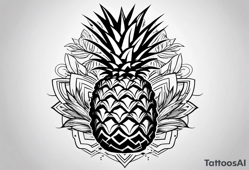 Half pineapple half tattoo idea