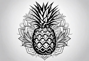 Half pineapple half tattoo idea
