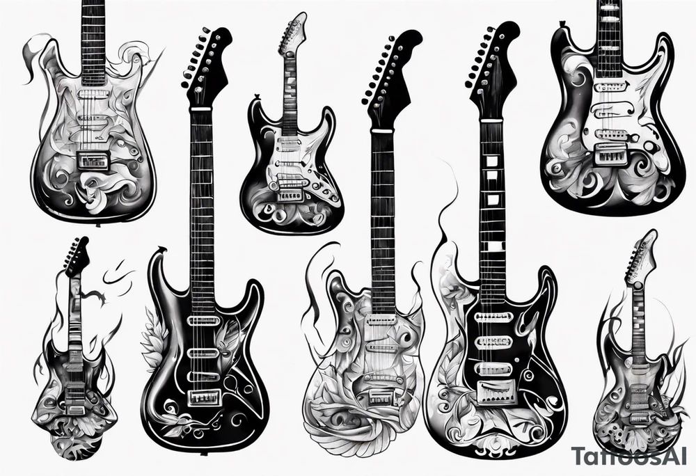 electric guitar tattoo idea