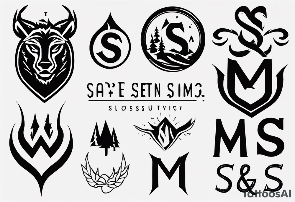 A logo for an outdoors company that includes an "S" and an "M" tattoo idea