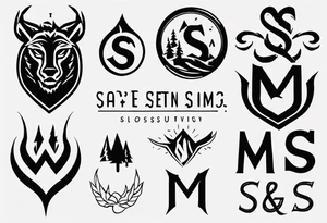 A logo for an outdoors company that includes an "S" and an "M" tattoo idea