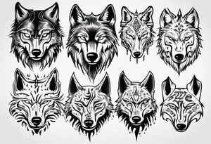 wolf head tattoo idea
