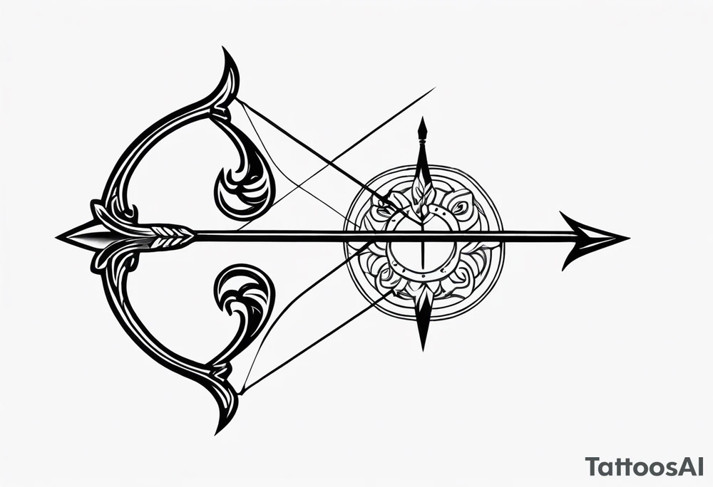 Traditional Bow and Arrow tattoo idea