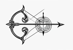 Traditional Bow and Arrow tattoo idea