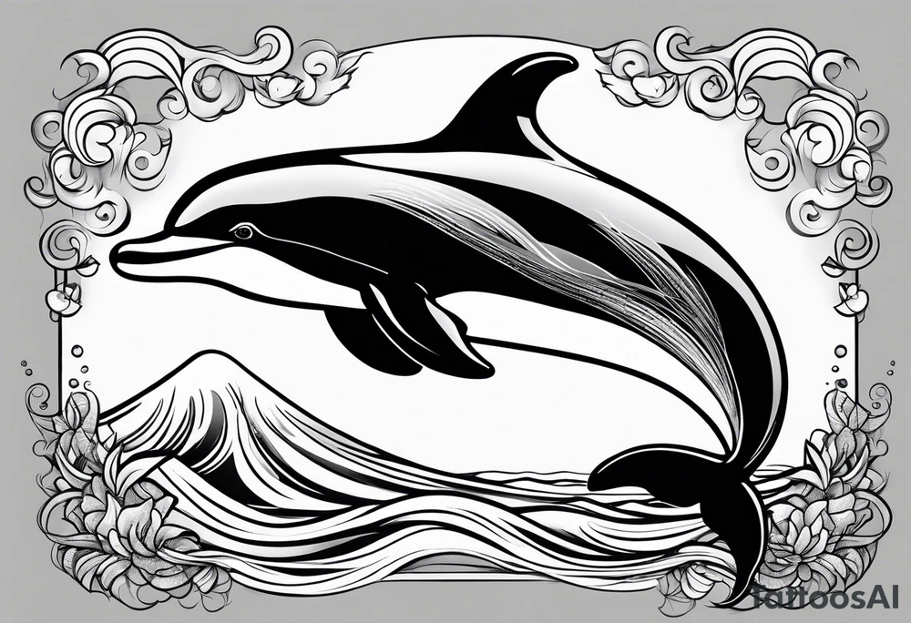 cute dolphin tattoo idea