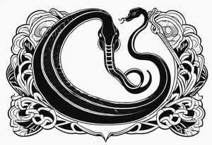 Snake clutching guitar neck tattoo idea