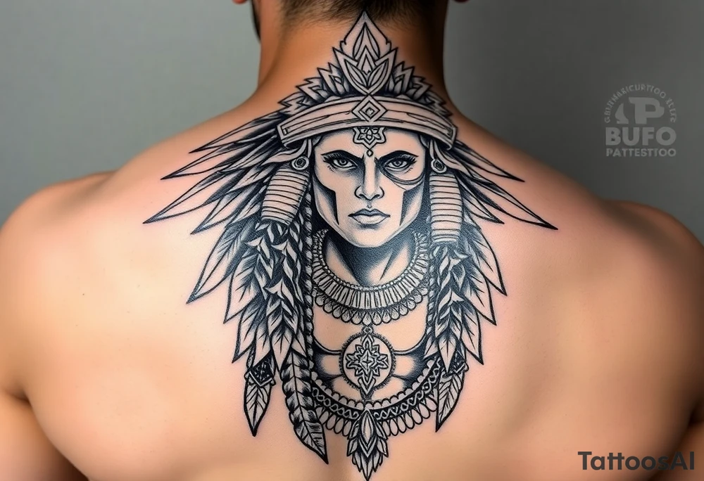 Majestic, beautiful, strong chicano aztec warrior princess tattoo idea