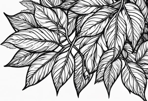 Curved leaves tattoo idea