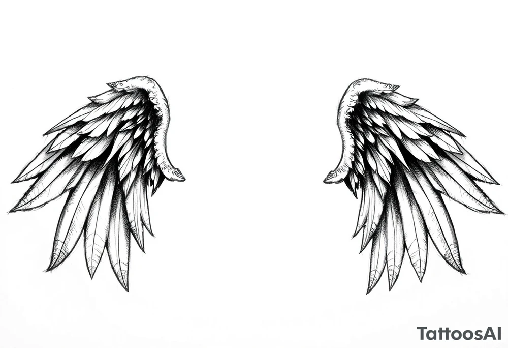 Realistic angelwings tattoo idea