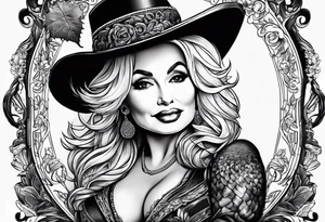 Dolly Parton holding an acorn tattoo idea