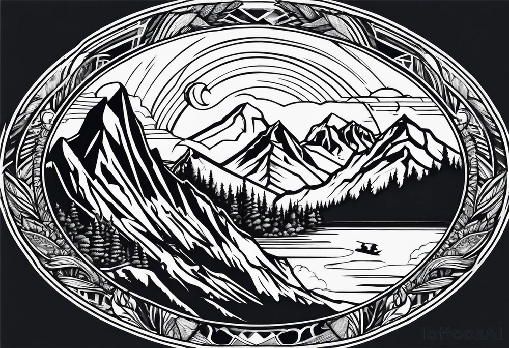 snowboarding & mountains tattoo idea
