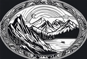 snowboarding & mountains tattoo idea
