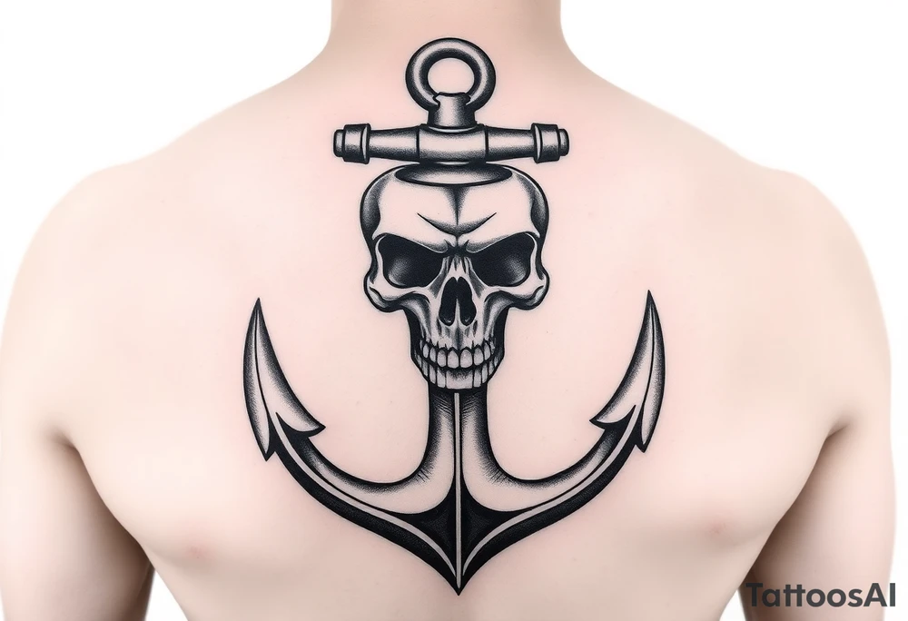 anchor and skull tattoo idea