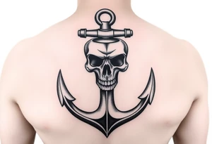 anchor and skull tattoo idea
