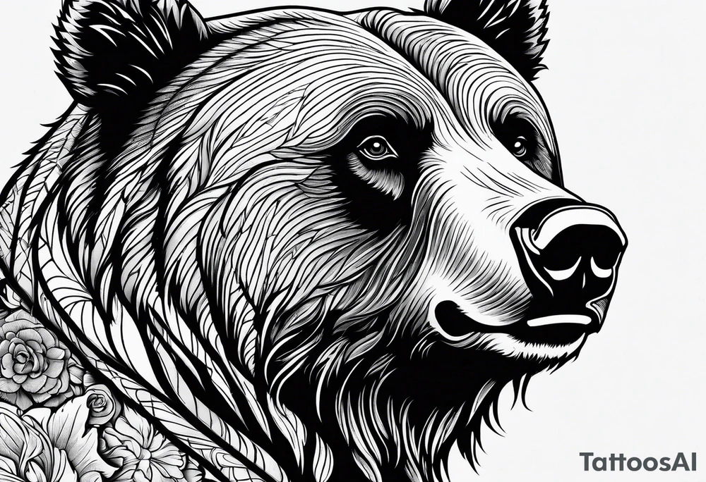 Grizzly bear line tattoo idea