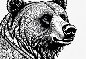 Grizzly bear line tattoo idea