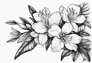 5-petal Azaleas, along a long branch tattoo idea