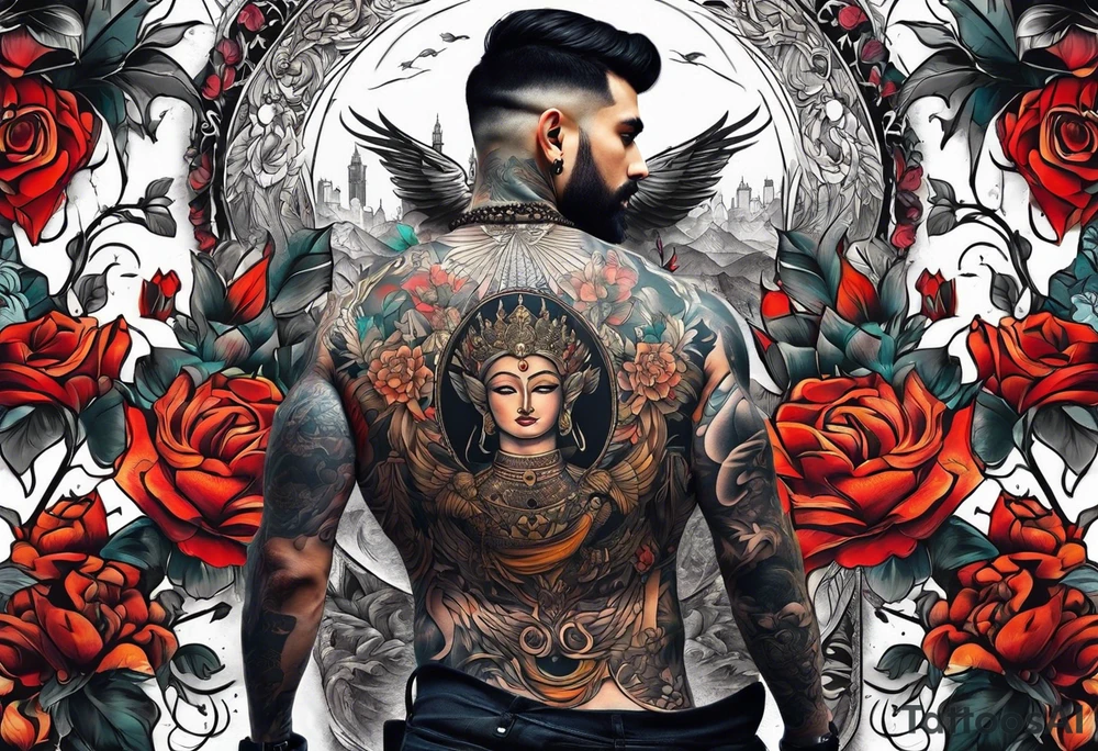 back tattoo covering the whole back design tattoo idea