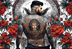 back tattoo covering the whole back design tattoo idea