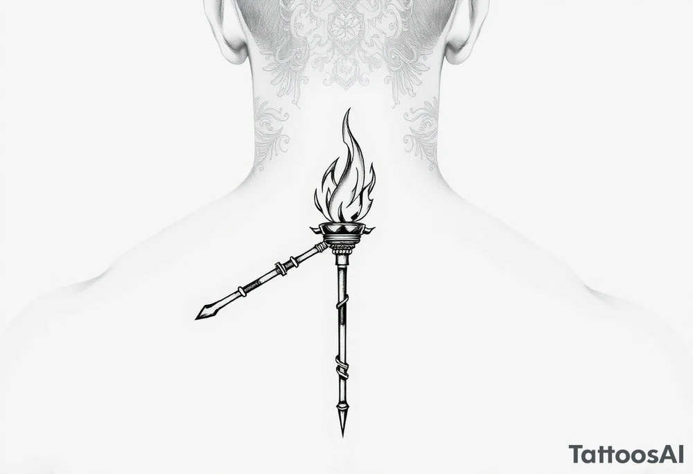 Fire staff tattoo idea