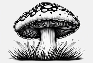 Shaggy mane mushroom with fluid dripping from mushroom cap mandala tattoo design tattoo idea