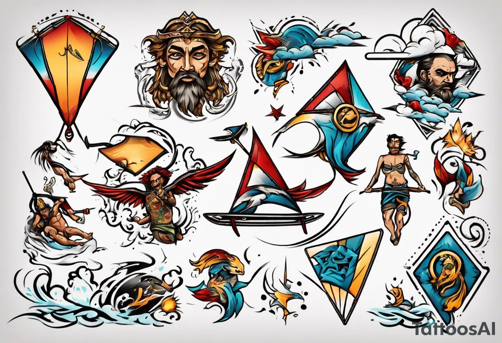 Kiteboarding tricks god tattoo idea