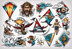 Kiteboarding tricks god tattoo idea