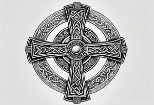 A stone Celtic cross, standing solemnly tattoo idea