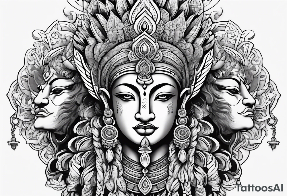 Brahma with three heads tattoo idea