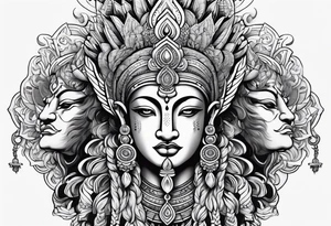 Brahma with three heads tattoo idea