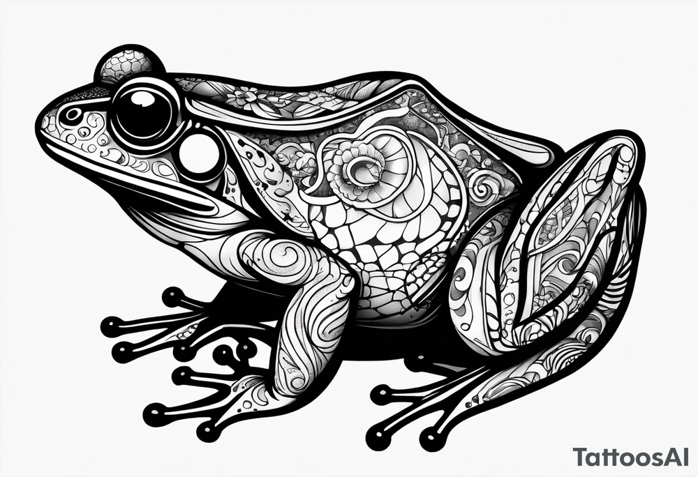 a psychedelic frog tattoo idea