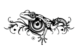 snake frog and eyeball tattoo idea