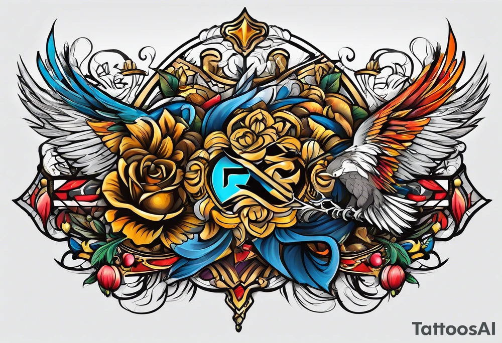 Cuervo en combate de frente a la carga tattoo idea